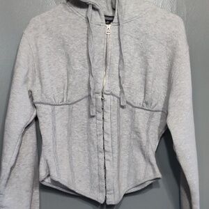 Missguided  Corset Hoodie Gray size 2